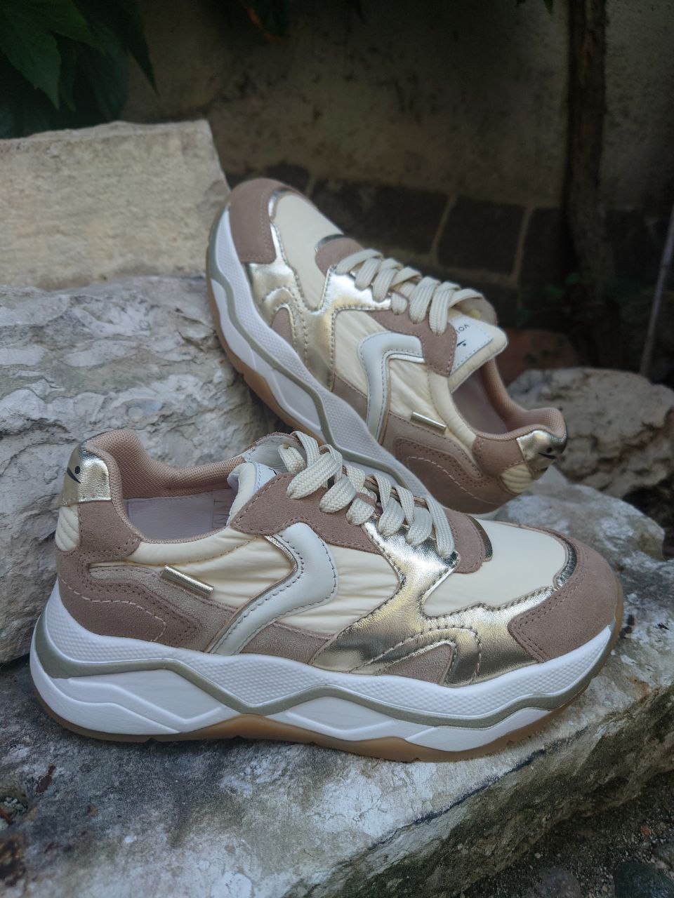 Voile Blanche Sneakers Donna - Modello 2019018.02.4D33 (light brown-platinum-cream)