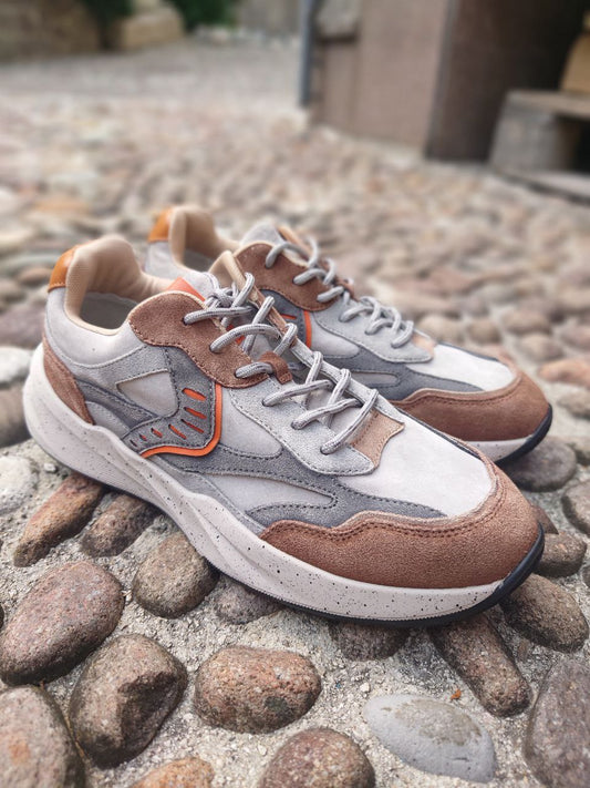 Voile Blanche Sneakers Uomo - Modello 2019075.07.1D71 (Brown-grey)