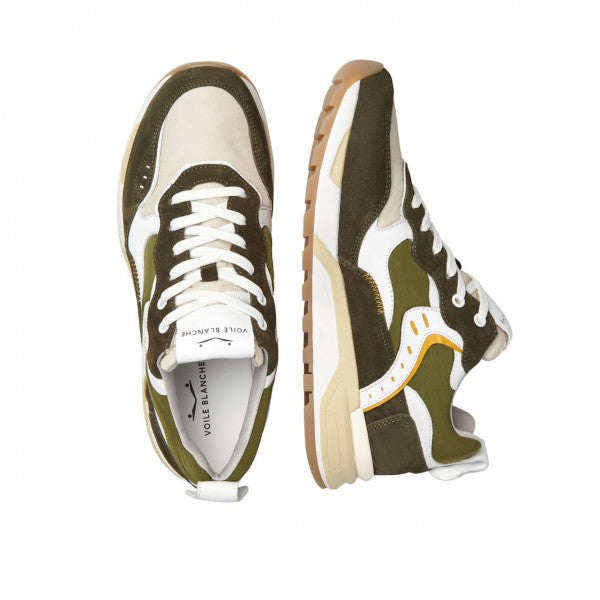 Voile Blanche Sneakers Uomo - Modello 201761701 (Army/Beige/White)